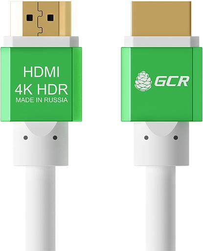 Greenconnect Кабель 2.0m HDMI версия 2.0, HDR 4:2:2, Ultra HD, 4K 60 fps 60Hz/5K*30Hz, 3D, AUDIO, 18.0 Гбит/с, 28/28 AWG, OD7.3mm, тройной экран, белый, AL корпус зеленый, GCR-51294 Greenconnect HDMI (m) - HDMI (m) 2м (GCR-51294) фото 2