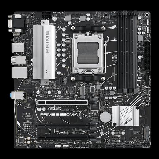 Материнская плата ASUS PRIME B650M-A II-CSM, Socket AM5, B650, 4*DDR5, HDMI+DP+VGA, 4xSATA3 + RAID, M2, Audio, Gb LAN, USB 3.2, USB 2.0, mATX; 90MB1EH0-M0EAY0 (PRIME B650M-A II-CSM) фото 1