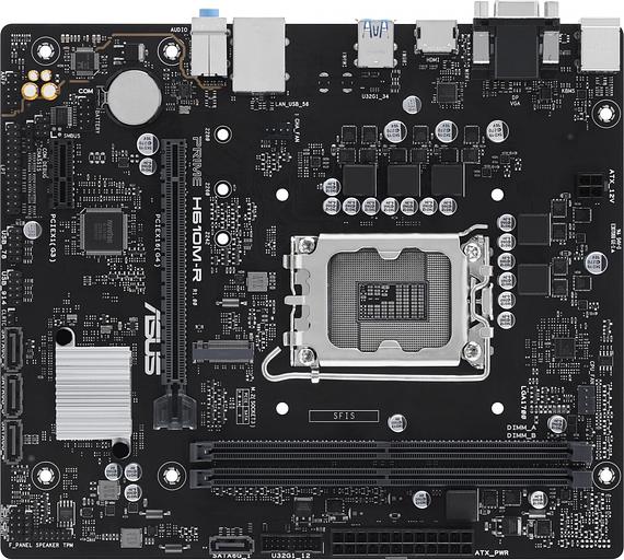 Материнская плата ASUS PRIME H610M-R-SI, LGA1700, H610, 2*DDR5, D-sub+DVI+HDMI, SATA 6.0, M.2, USB 3.2, mATX; 90MB1GL0-M0ECY0 (PRIME H610M-R-SI) фото 1