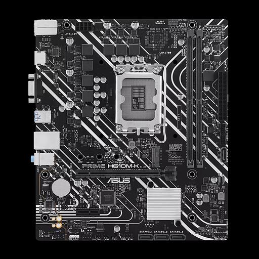 Материнская плата ASUS PRIME H610M-K, LGA1700, H610, 2*DDR5, D-Sub + HDMI, SATA3, Audio, Gb LAN, USB 3.2, USB 2.0, COM*1 header (w/o cable),mATX; 90MB1GA0-M0EAY0 (PRIME H610M-K) фото 1