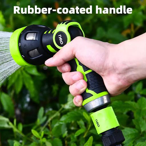 Пистолет-распылитель поливочный бескурковый Deli DL8762 9 режимов распыления, диаметр шланга 3/4", прорезиненная рукоять, корпус из цинкового сплава фото 4