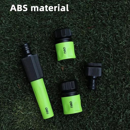 Набор соединителей для поливочных шлангов 5 шт 1/2" Deli DL8798 1/2" быстросъемный коннектор с аквастопом, 1/2" быстросъемный коннектор, штуцер 1/2"-3/4", регулируемая головка 110 мм для изменения формы струи, ударопрочный пластик фото 5