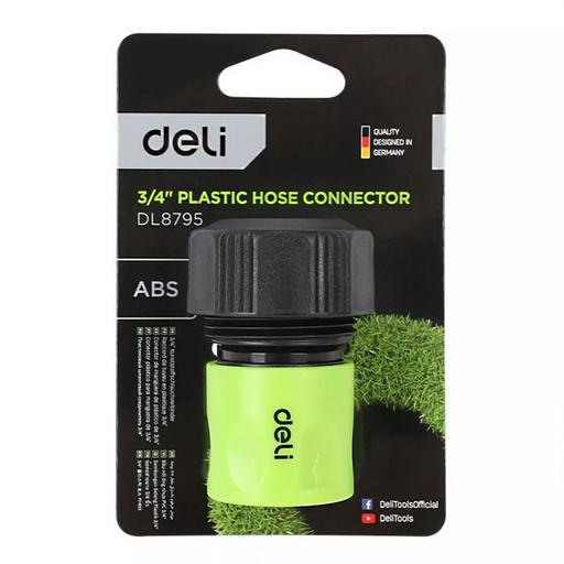 Соединитель быстросъемный для поливочных шлангов 3/4" Deli DL8795 ударопрочный пластик фото 2