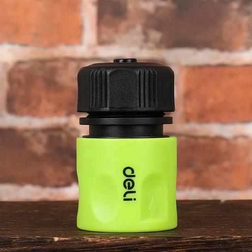 Соединитель быстросъемный с аквастопом для поливочных шлангов 1/2" Deli DL8793 ударопрочный пластик фото 3