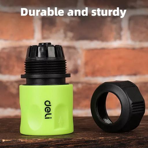 Соединитель быстросъемный с аквастопом для поливочных шлангов 1/2" Deli DL8793 ударопрочный пластик фото 4