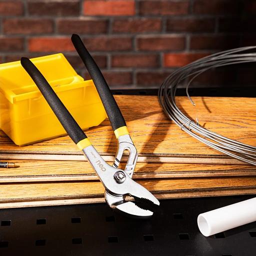 Переставные клещи усиленные Deli DL2610Z сталь Cr-V, 250мм, раскрытие до 60мм, 7-ми ступенчатая регулировка, прорезиненная рукоять фото 2