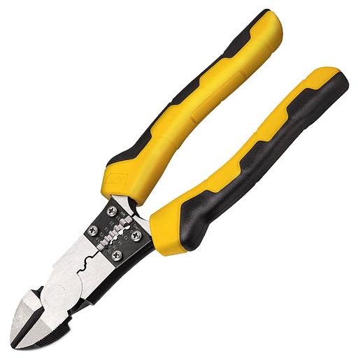 Диагональные бокорезы многофункциональные Deli DL102008 200мм, (резка/зачистка/обжим), сталь Cr-V, двухкомпонентная рукоять фото 1