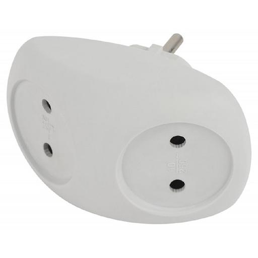 ЭРА Б0053480 Разветвитель электрический SPx-2-W на 2 розетки без заземления 10А белый фото 1