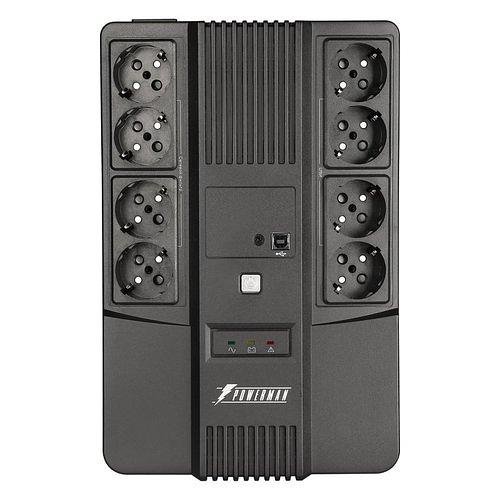 ИБП POWERMAN Brick 650 PLUS, линейно-интерактивный, 650ВА, 360Вт, 4 евророзетки с резервным питанием, 4 евророзетки с фильтрацией, USB, защита RJ45/RJ11, батарея 12В 7Ач 1 шт., 293мм х 202мм х 93мм, 4.5 кг. POWERMAN POWERMAN BRICK 650 PLUS фото 1
