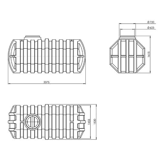 Подземный накопитель 5 м³ низкий фото 2