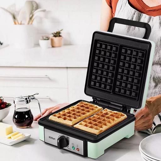 Вафельница Kitfort КТ-1693 1200Вт мятный фото 4