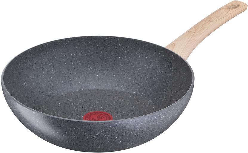 Сковорода ВОК (WOK) Tefal Natural Force G2661972 круглая 28см покрытие: Mineralia+ non-stick ручка несъемная (без крышки) серый (2100118262) фото 1