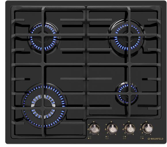 Газовая варочная поверхность Maunfeld EGHE.64.63CB.R/G черный фото 1