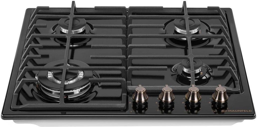 Газовая варочная поверхность Maunfeld EGHE.64.63CB.R/G черный фото 3