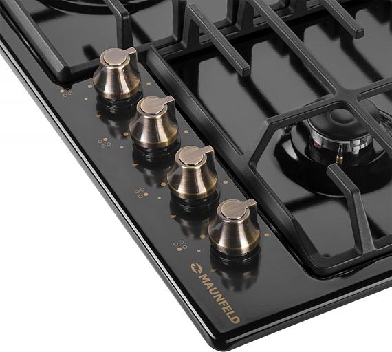 Газовая варочная поверхность Maunfeld EGHE.64.63CB.R/G черный фото 5