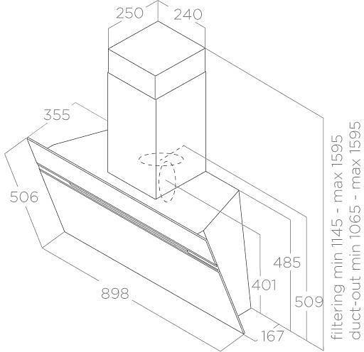 Вытяжка каминная Elica Stripe Urban Cast Iron/A/90 черный управление: сенсорное (1 мотор) фото 3