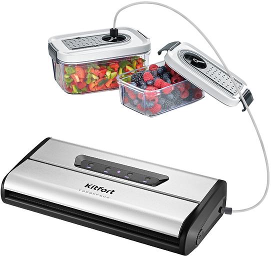 Вакуумный упаковщик Kitfort КТ-1515 175Вт серебристый/черный фото 5