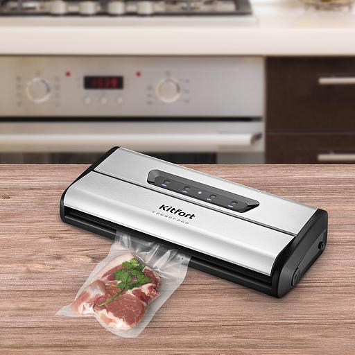 Вакуумный упаковщик Kitfort КТ-1515 175Вт серебристый/черный фото 8