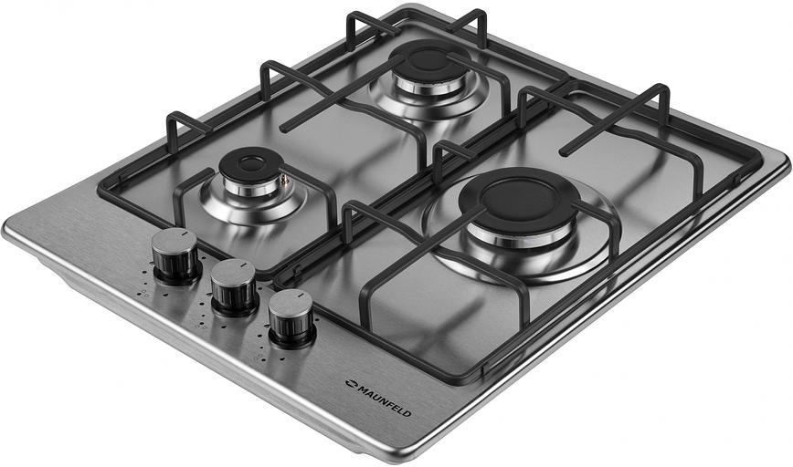 Газовая варочная поверхность Maunfeld EGHS.43.3STS-ES/G нержавеющая сталь фото 4
