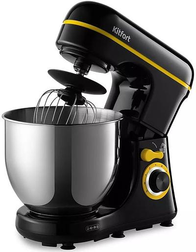 Миксер планетарный Kitfort КТ-3421 1400Вт черный/желтый фото 1