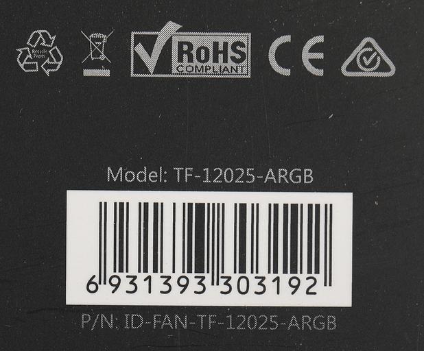 Вентилятор ID-Cooling TF-12025-ARGB 120x120mm 4-pin + 3-pin 14-31dB 150gr LED Ret фото 7