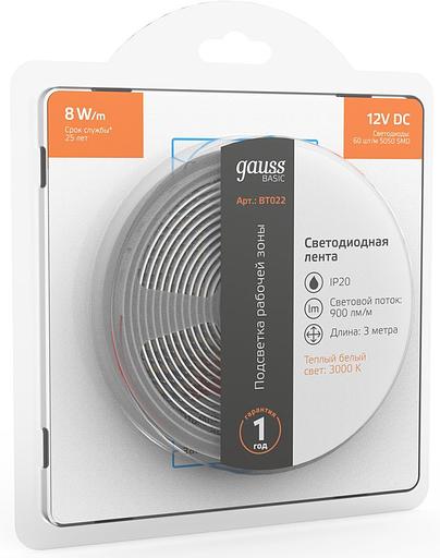 Лента светодиод. Gauss Basic 3м (BT022) фото 3