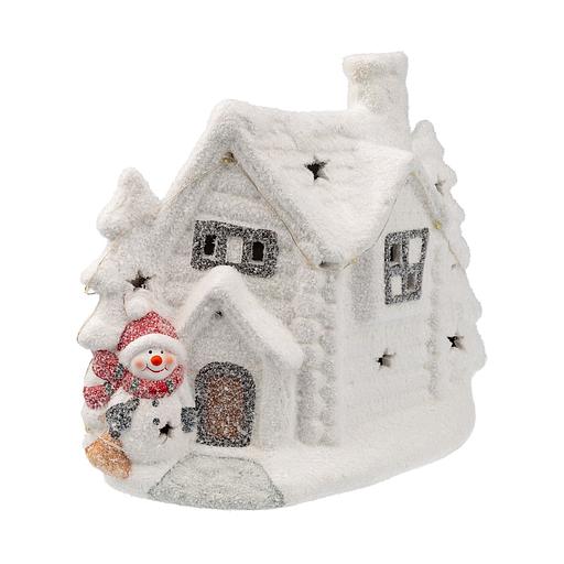 Фигура Neon-Night Home Домик со снеговиком 1лам. керамика (505-007) фото 1