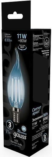 Лампа филам. Gauss Filament 11Вт цок.:E14 свеча 220B 4100K св.свеч.бел.нейт. CF35 (упак.:1шт) (104801211) фото 4