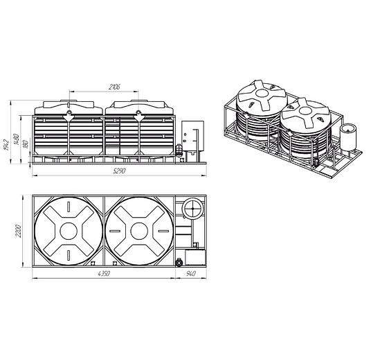 Мобильный растворный узел 10000 л (2х5000 л) фото 2