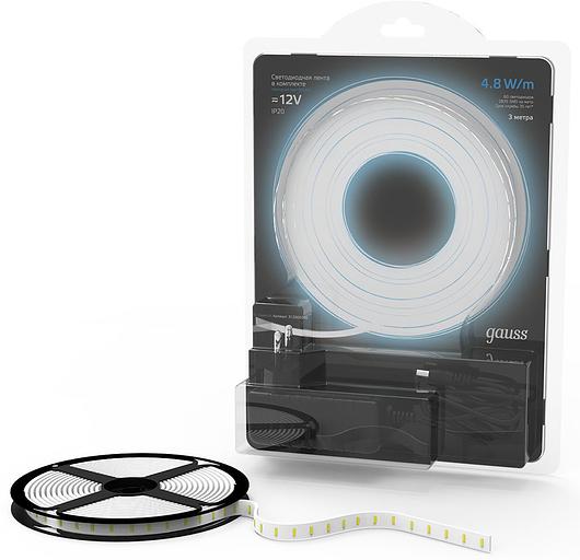 Лента светодиод. Gauss SMD 3м (312000248) фото 1