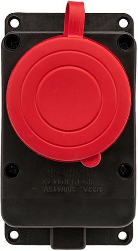 Розетка силов. Rexant 111-007 откр. зазем. крыш. IP44 черный/красный (упак.:1шт) фото 3