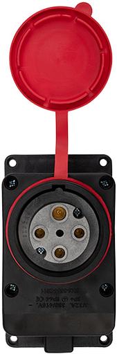 Розетка силов. Rexant 111-007 откр. зазем. крыш. IP44 черный/красный (упак.:1шт) фото 5