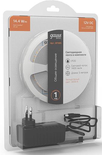 Лента светодиод. Gauss Basic 5м (BT085) фото 2