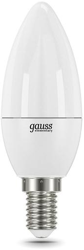 Лампа светодиодная Gauss Elementary 12Вт цок.:E14 свеча 220B 3000K св.свеч.бел.теп. C37 (упак.:10шт) (33112) фото 1