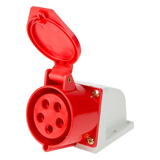 Розетка силов. Rexant 11-8914 1 розетка откр. зазем. крыш. IP44 красный (упак.:1шт) фото 1