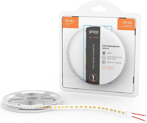 Лента светодиод. Gauss Basic 3м (BT061) фото 2