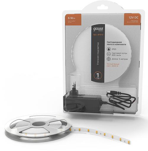 Лента светодиод. Gauss Basic 5м (BT013) фото 1