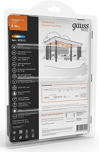Лента светодиод. Gauss Basic 5м (BT013) фото 4