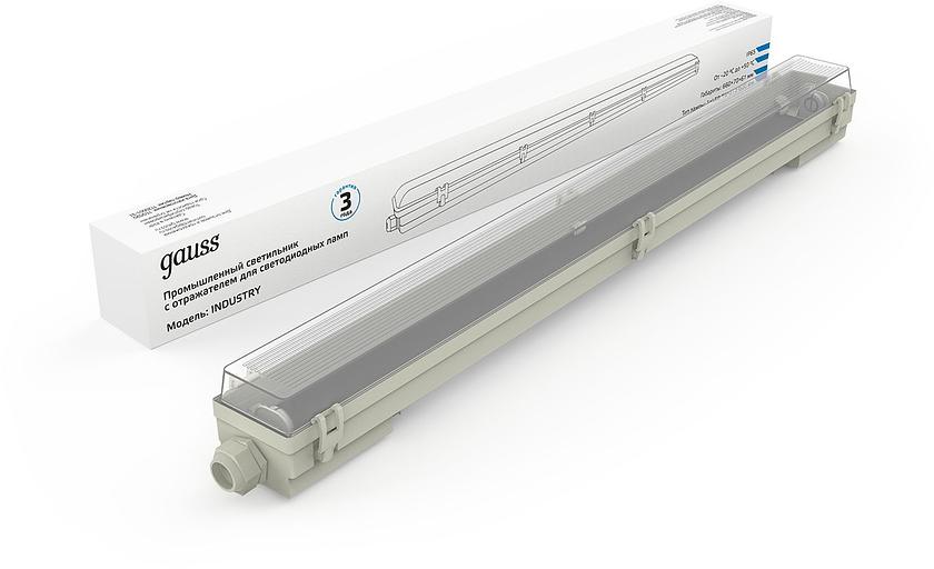 Светильник Gauss Industry 909410160 18Вт серый прямоугольный фото 1