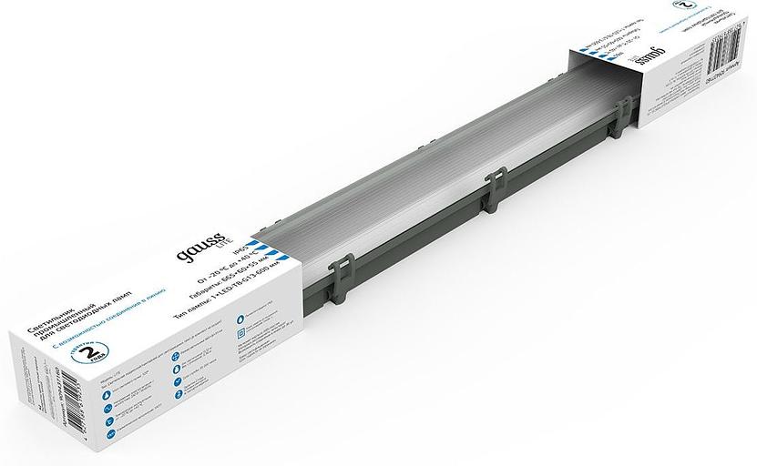 Светильник Gauss Lite СПП-Т8-G13 36Вт серый прямоугольный (909437160) фото 1