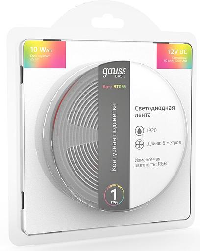 Лента светодиод. Gauss Basic 5м (BT055) фото 2