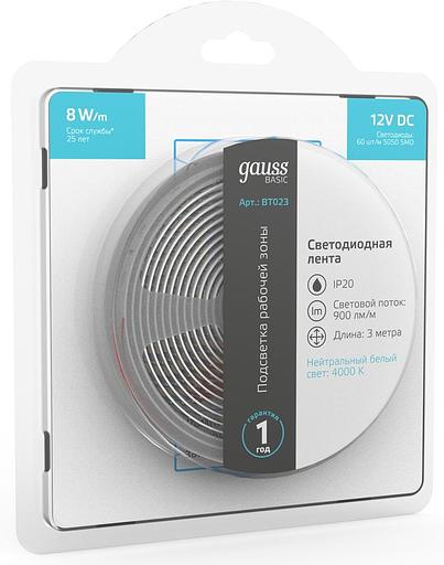 Лента светодиод. Gauss Basic 3м (BT023) фото 3
