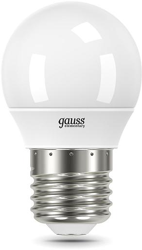 Лампа светодиодная Gauss Elementary 12Вт цок.:E27 шар 220B 4100K св.свеч.бел.нейт. (упак.:10шт) (53222) фото 2