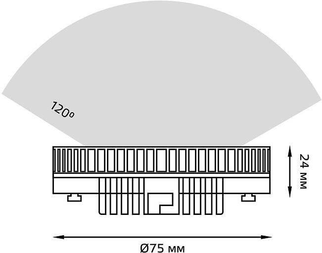 Лампа светодиодная Gauss GX53 6Вт цок.:GX53 таблетка 220B 4100K св.свеч.бел.нейт. (упак.:10шт) (108008206) фото 6