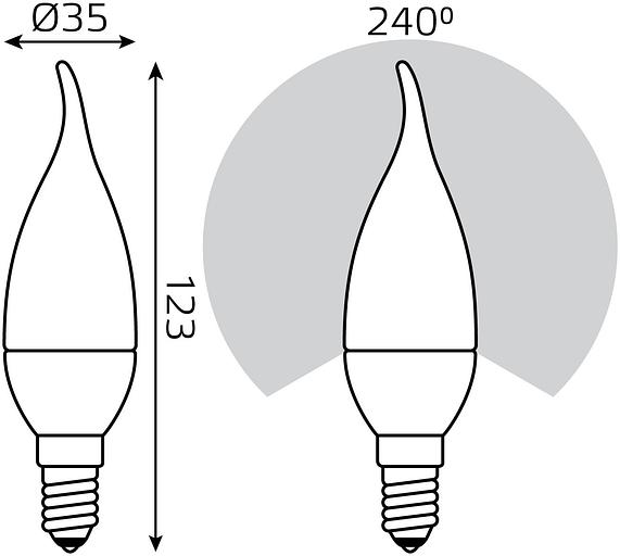 Лампа светодиодная Gauss Elementary 6Вт цок.:E14 свеча 220B 4100K св.свеч.бел.нейт. (упак.:10шт) (34126) фото 5