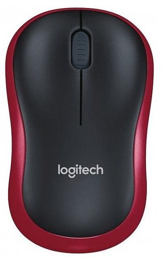 Мышь Logitech M186 черный/красный оптическая (1000dpi) беспроводная USB2.0 для ноутбука (2but) фото 1