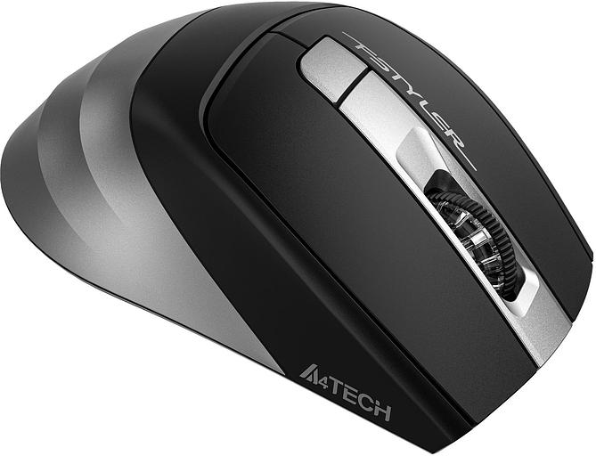 Мышь A4Tech Fstyler FB35S серый/черный оптическая (2000dpi) беспроводная BT/Radio USB для ноутбука (5but) фото 4