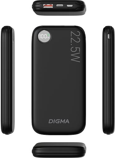 Мобильный аккумулятор Digma DGPF10B 10000mAh QC3.0/PD3.0 22.5W 3A USB-A/USB-C черный (DGPF10B22PBK) фото 6