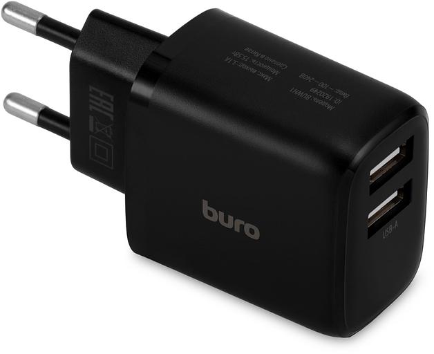 Сетевое зар./устр. Buro BUWH1 15.5W 3.1A+1A 2xUSB универсальное черный (BUWH15S200BK) фото 1