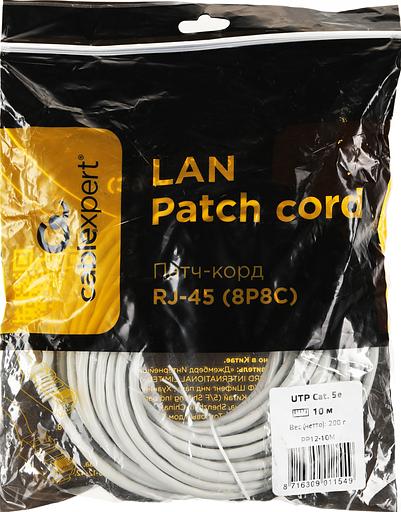 Патч-корд PP12-10M 1000G UTP 4 пары cat5E CCA molded 10м серый RJ-45 (m)-RJ-45 (m) фото 3